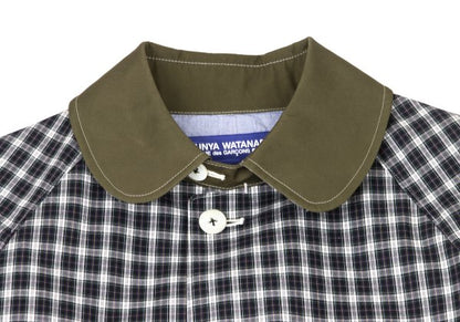 JUNYA WATANABE MAN Plaid Club Collar Long Jacket Blue Size M