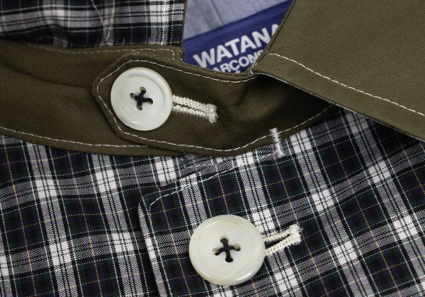 JUNYA WATANABE MAN Plaid Club Collar Long Jacket Blue Size M