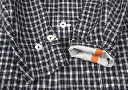 JUNYA WATANABE MAN Plaid Club Collar Long Jacket Blue Size M
