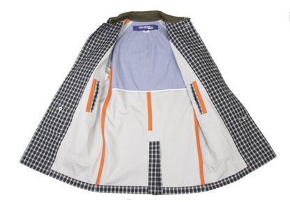 JUNYA WATANABE MAN Plaid Club Collar Long Jacket Blue Size M