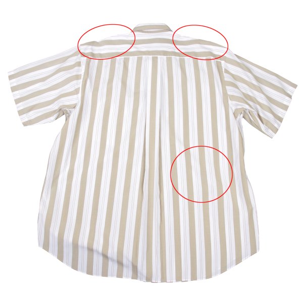 COMME des GARCONS HOMME Stripe Button Shirt Beige Size L