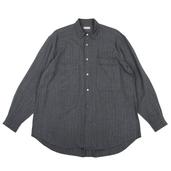 COMME des GARCONS HOMME Grey Blue Rayon Stripe Shirt Size L