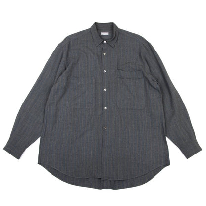 COMME des GARCONS HOMME Grey Blue Rayon Stripe Shirt Size L