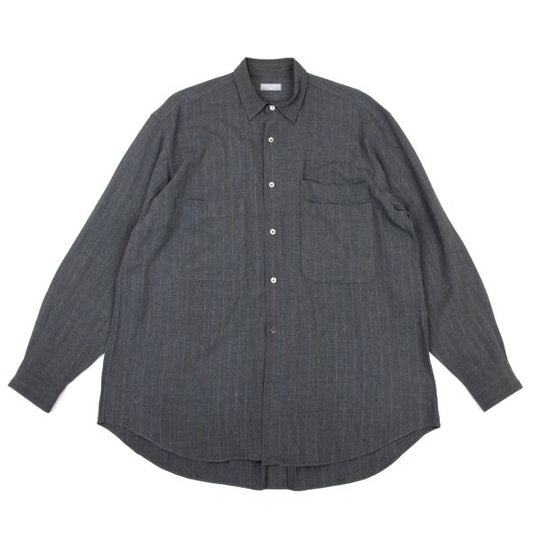 COMME des GARCONS HOMME Grey Blue Rayon Stripe Shirt Size L