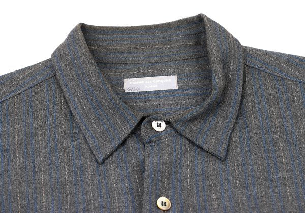 COMME des GARCONS HOMME Grey Blue Rayon Stripe Shirt Size L