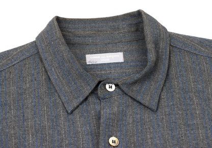 COMME des GARCONS HOMME Grey Blue Rayon Stripe Shirt Size L