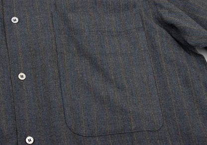 COMME des GARCONS HOMME Grey Blue Rayon Stripe Shirt Size L