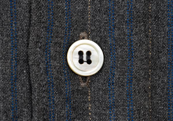 COMME des GARCONS HOMME Grey Blue Rayon Stripe Shirt Size L