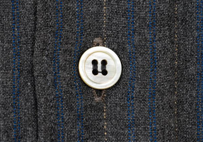 COMME des GARCONS HOMME Grey Blue Rayon Stripe Shirt Size L