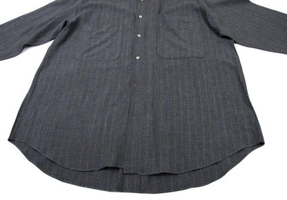 COMME des GARCONS HOMME Grey Blue Rayon Stripe Shirt Size L