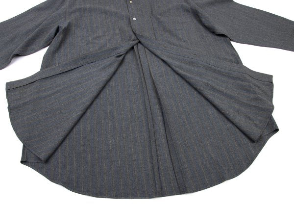 COMME des GARCONS HOMME Grey Blue Rayon Stripe Shirt Size L