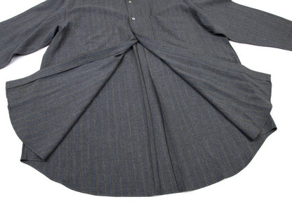 COMME des GARCONS HOMME Grey Blue Rayon Stripe Shirt Size L