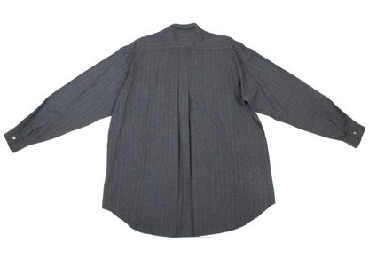 COMME des GARCONS HOMME Grey Blue Rayon Stripe Shirt Size L