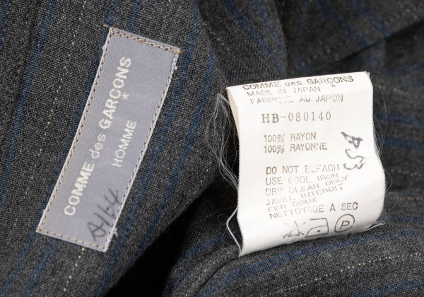 COMME des GARCONS HOMME Grey Blue Rayon Stripe Shirt Size L