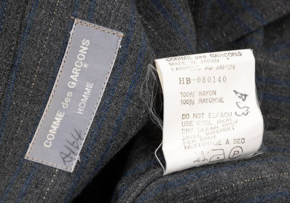 COMME des GARCONS HOMME Grey Blue Rayon Stripe Shirt Size L