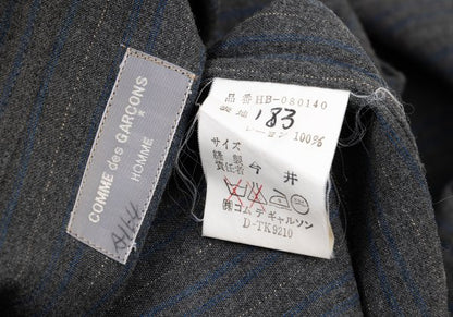 COMME des GARCONS HOMME Grey Blue Rayon Stripe Shirt Size L