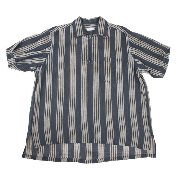 COMME des GARCONS HOMME Linen Half-Zip Shirt Navy Size L