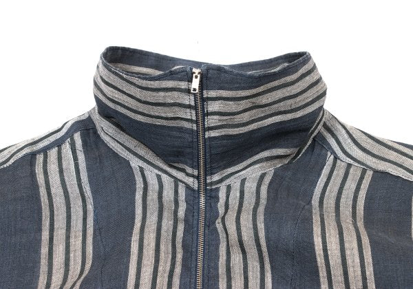COMME des GARCONS HOMME Linen Half-Zip Shirt Navy Size L