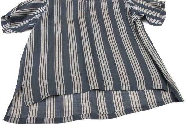 COMME des GARCONS HOMME Linen Half-Zip Shirt Navy Size L