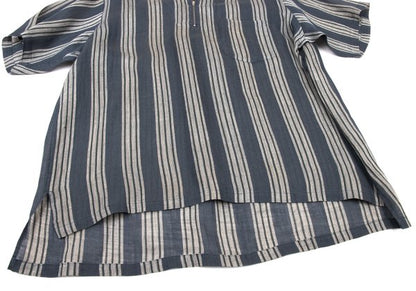 COMME des GARCONS HOMME Linen Half-Zip Shirt Navy Size L