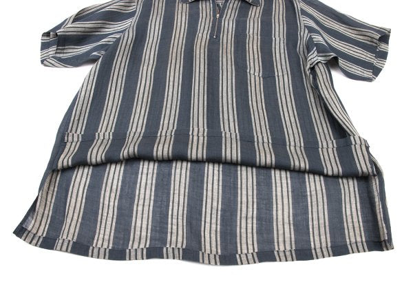 COMME des GARCONS HOMME Linen Half-Zip Shirt Navy Size L