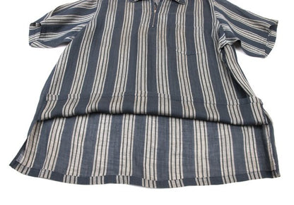 COMME des GARCONS HOMME Linen Half-Zip Shirt Navy Size L