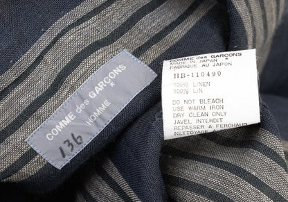 COMME des GARCONS HOMME Linen Half-Zip Shirt Navy Size L
