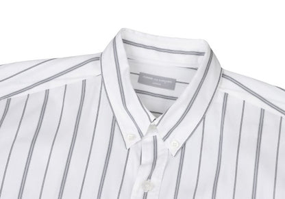 COMME des GARCONS HOMME Cotton Stripe Shirt Wht/Gry Size L