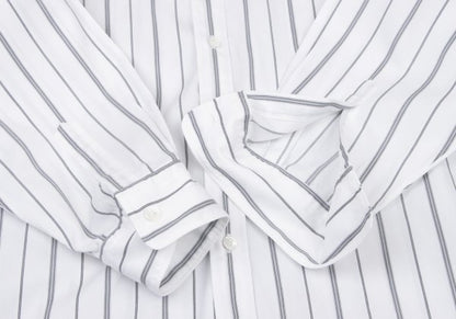 COMME des GARCONS HOMME Cotton Stripe Shirt Wht/Gry Size L