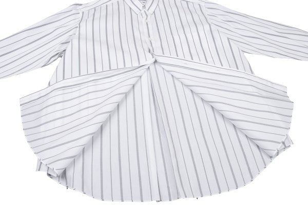 COMME des GARCONS HOMME Cotton Stripe Shirt Wht/Gry Size L