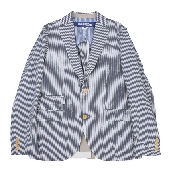 JUNYA WATANABE MAN 14SS Navy White Seersucker Jacket Size M