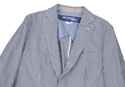 JUNYA WATANABE MAN 14SS Navy White Seersucker Jacket Size M