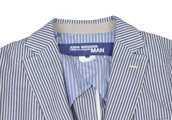JUNYA WATANABE MAN 14SS Navy White Seersucker Jacket Size M