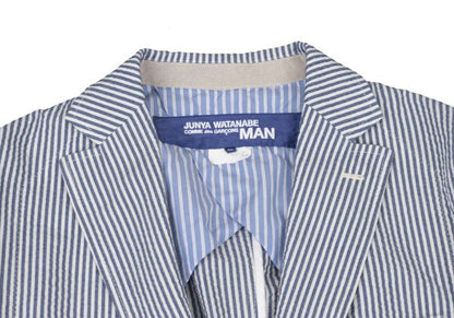 JUNYA WATANABE MAN 14SS Navy White Seersucker Jacket Size M