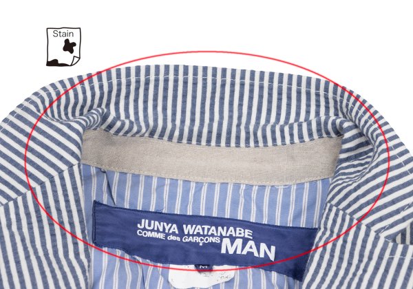 JUNYA WATANABE MAN 14SS Navy White Seersucker Jacket Size M