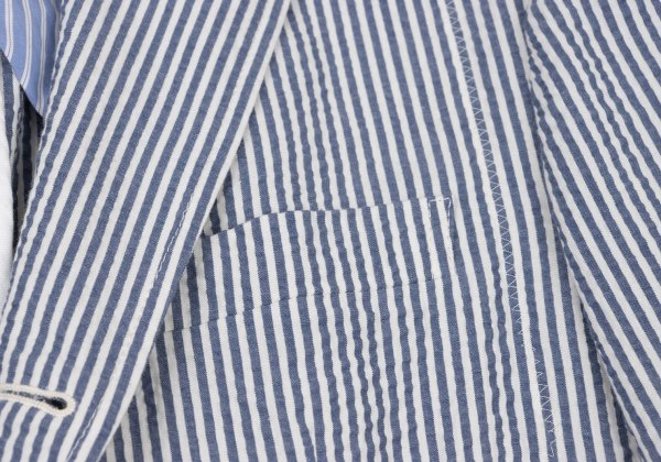 JUNYA WATANABE MAN 14SS Navy White Seersucker Jacket Size M