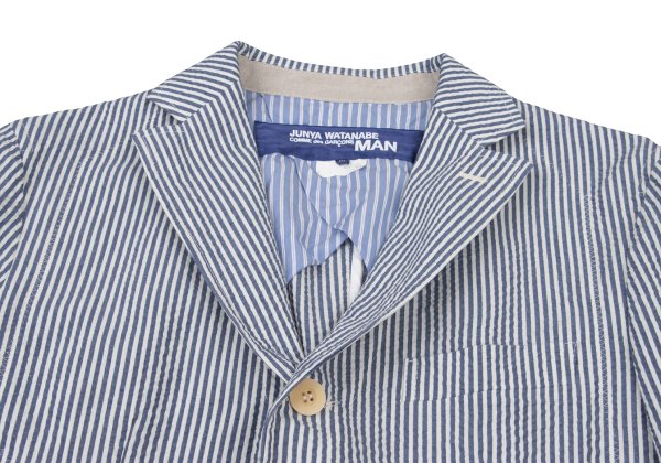 JUNYA WATANABE MAN 14SS Navy White Seersucker Jacket Size M