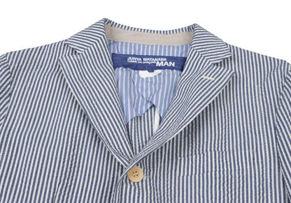 JUNYA WATANABE MAN 14SS Navy White Seersucker Jacket Size M