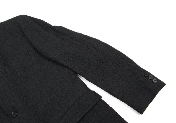 ISSEY MIYAKE MEN 11AW Crinkled Wool 2B Jacket Black Size 2