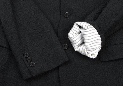 ISSEY MIYAKE MEN 11AW Crinkled Wool 2B Jacket Black Size 2