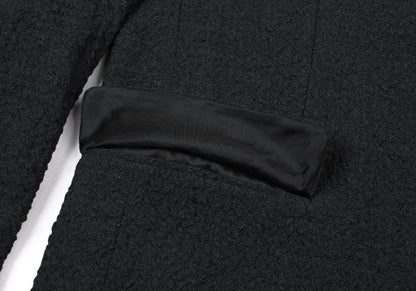 ISSEY MIYAKE MEN 11AW Crinkled Wool 2B Jacket Black Size 2