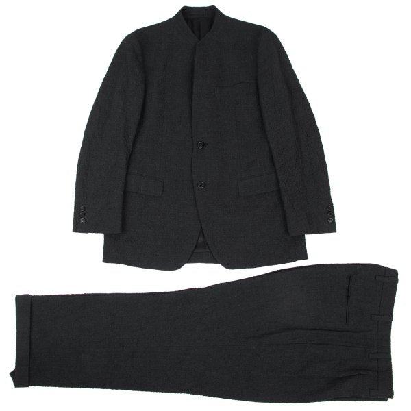 ISSEY MIYAKE MEN 11AW Crinkled Wool 2B Jacket Black Size 2