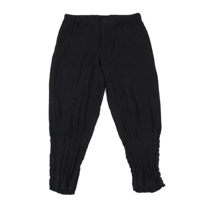 ISSEY MIYAKE MEN Black Wool Poly Shirring Hem Pants Size 2