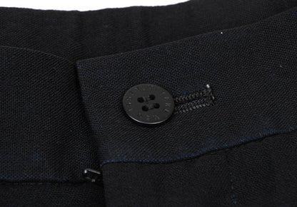ISSEY MIYAKE MEN Black Wool Poly Shirring Hem Pants Size 2