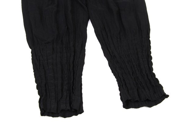 ISSEY MIYAKE MEN Black Wool Poly Shirring Hem Pants Size 2
