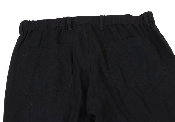 ISSEY MIYAKE MEN Black Wool Poly Shirring Hem Pants Size 2