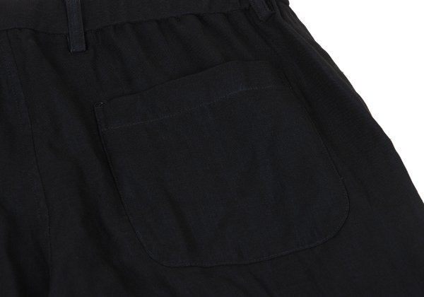 ISSEY MIYAKE MEN Black Wool Poly Shirring Hem Pants Size 2