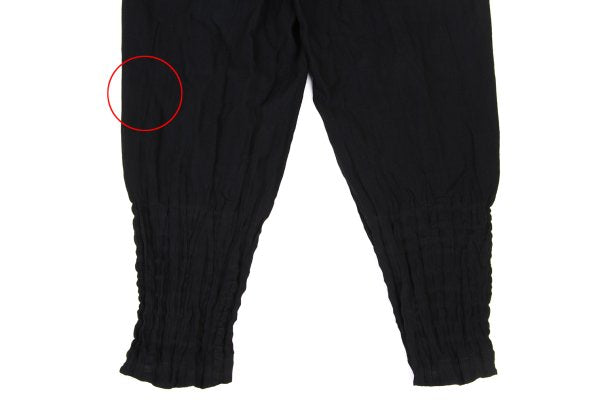 ISSEY MIYAKE MEN Black Wool Poly Shirring Hem Pants Size 2