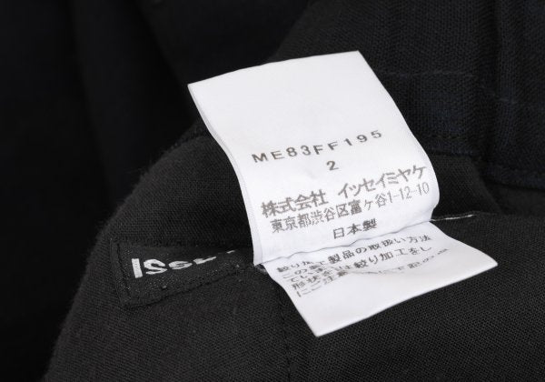 ISSEY MIYAKE MEN Black Wool Poly Shirring Hem Pants Size 2