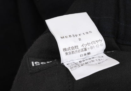 ISSEY MIYAKE MEN Black Wool Poly Shirring Hem Pants Size 2